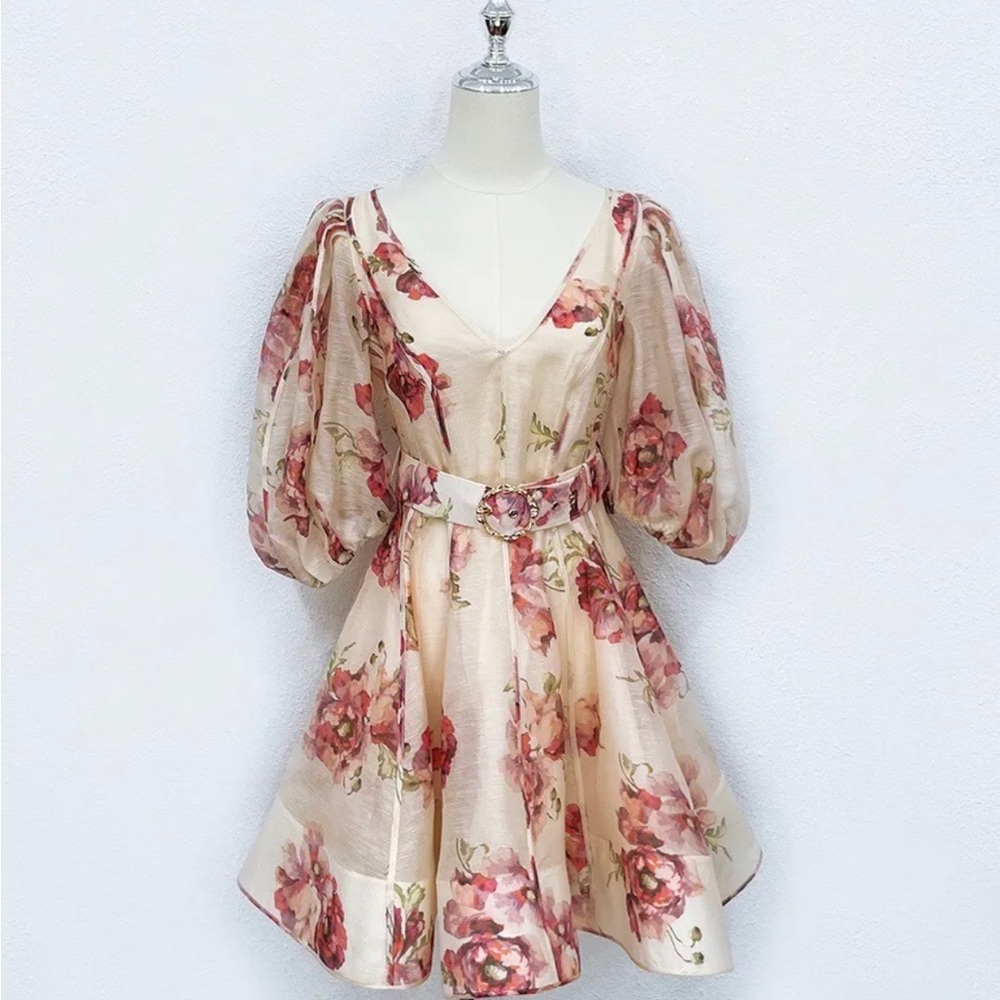 High tide puff-sleeve mini dress .Size 1 (US 4-6)